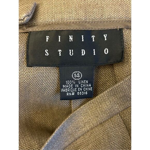 NWT Finity Studio 100%Linen Sleeveless Blouse & Pants set runs like 8 medium - Picture 5 of 16